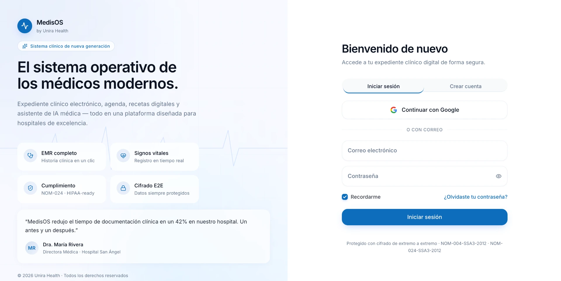 Acceso seguro a MedisOS